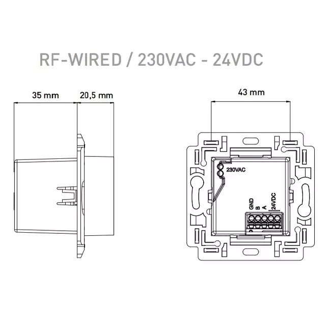 Duco bedieningsschakelaar RF/BAT zwart