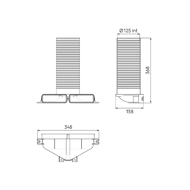Ubbink Air Excellent 45SC ventieladapter 125 2x90°