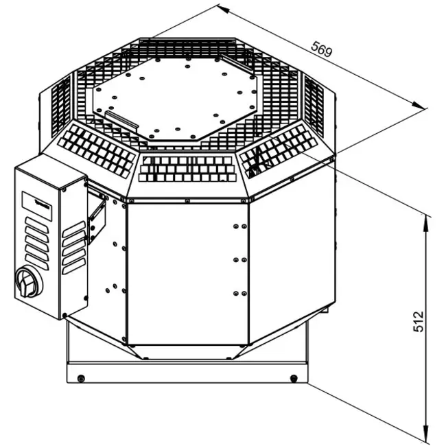 Dakventilator rookgasafvoer verticaal - DVN 280 D2 F4 30