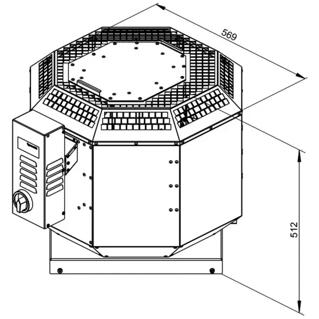 Dakventilator rookgasafvoer verticaal - DVN 315 D4 F4 30