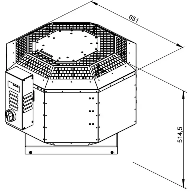 Dakventilator geïsoleerd rookgasafvoer - DVNI 315 D4 F4 30