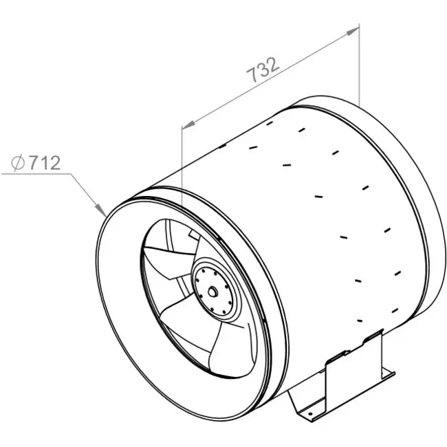 Ruck buisventilator Etaline D met frequentieregeling 23140m³/h diameter 710 mm - EL 710 D4 02