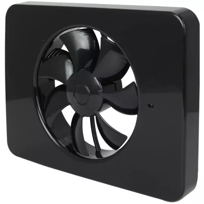Vent-Axia Lo-Carbon iQ platte design badkamerventilator ZWART Ø 100 - 125 mm