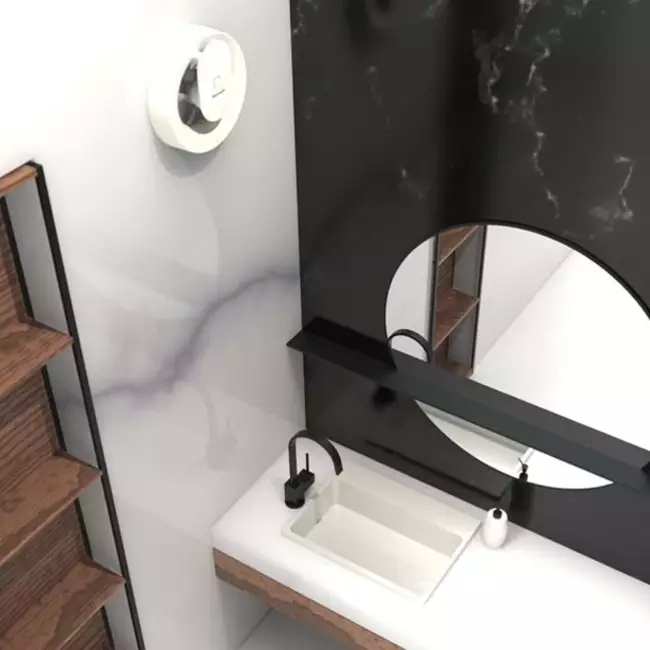 Badkamerventilator Vent-Axia Lo-Carbon Svara met vocht- en lichtsensor 100 mm (app-gestuurd) wit