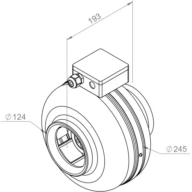 Ruck buisventilator 300m³/h - Ø 125 mm + elektronische traploze regelaar 1,0 A