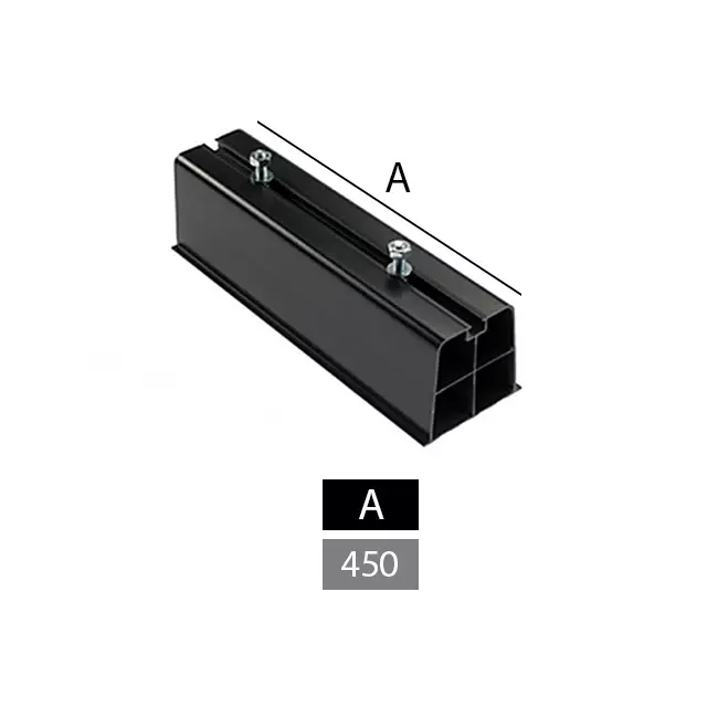 Montagebalk buitenunit van hard PVC, lengte 450 mm