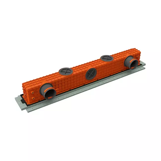 Ergovent instucbaar frameloos lijnrooster 1000 mm met aansluitdiameter 90 mm - profiel