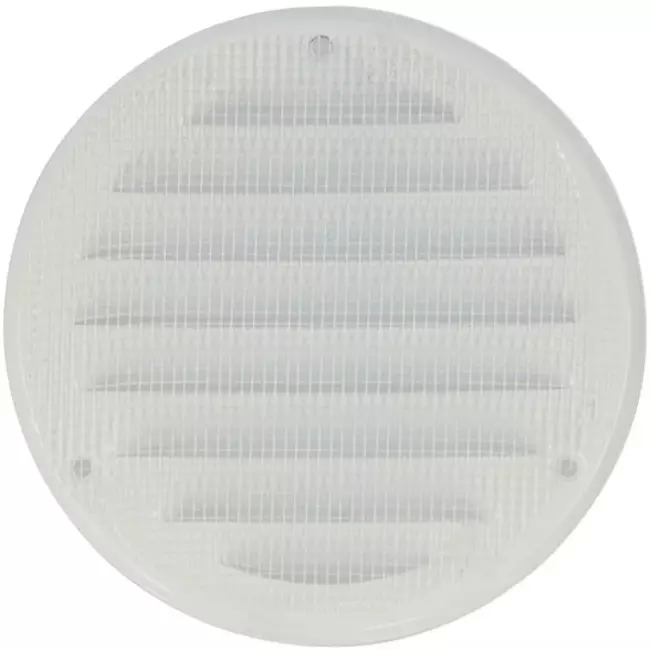 Metalen ventilatierooster rond 125mm wit - MR125 - RAL9016