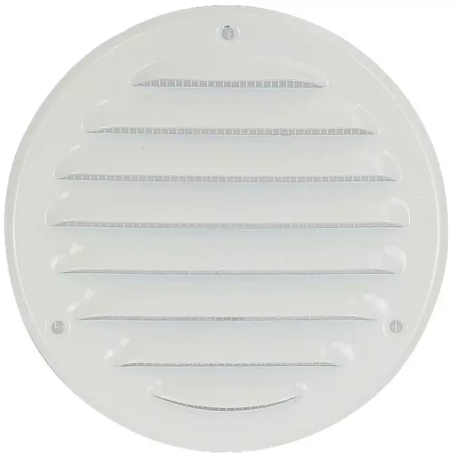 Metalen ventilatierooster rond 125mm wit - MR125 - RAL9016