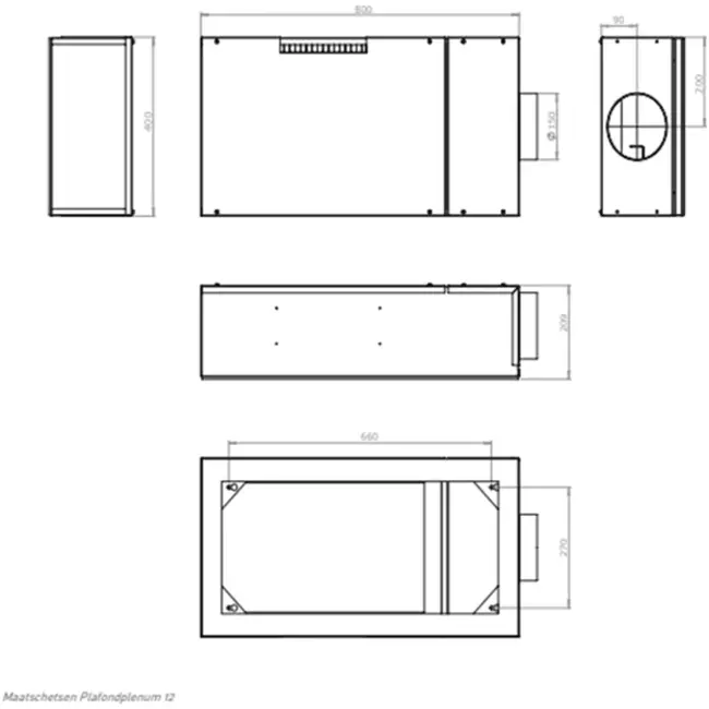 Itho Daalderop universeel plenum Demandflow / Qualityflow - 12 aansluitingen