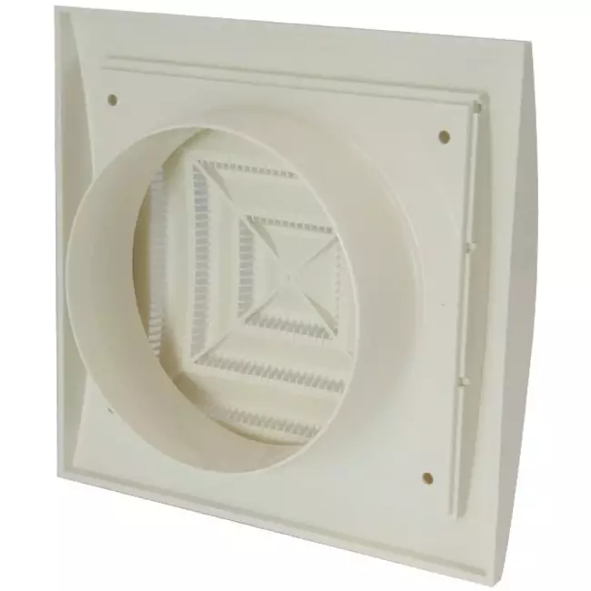 Plafondrooster vierkant 150x150 diameter: 100 wit - ND10G