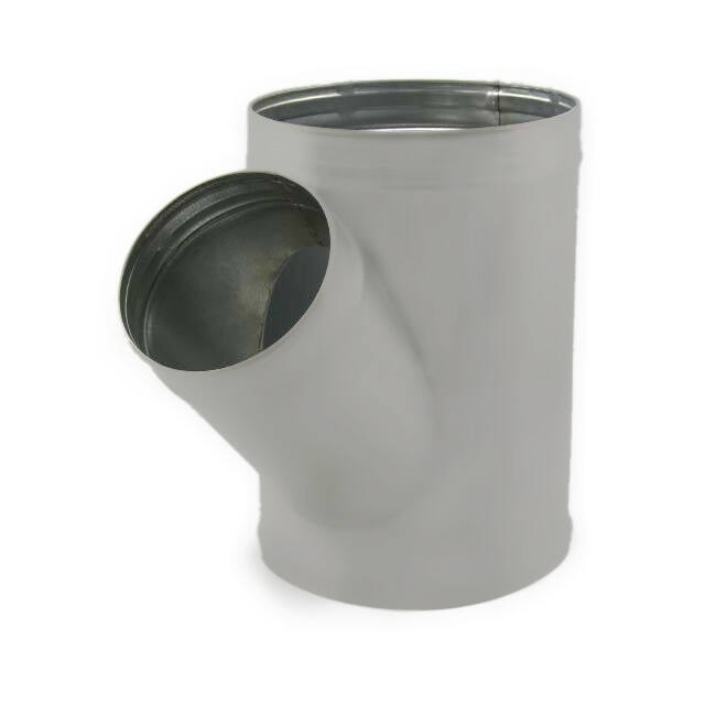 Spiro t-stuk 125 mm diameter 100 mm (45 graden) (sendz. verz.) RAL7035