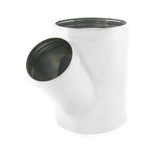 Spiro t-stuk 100 mm diameter 100 mm (45 graden) (sendz. verz.) RAL9010