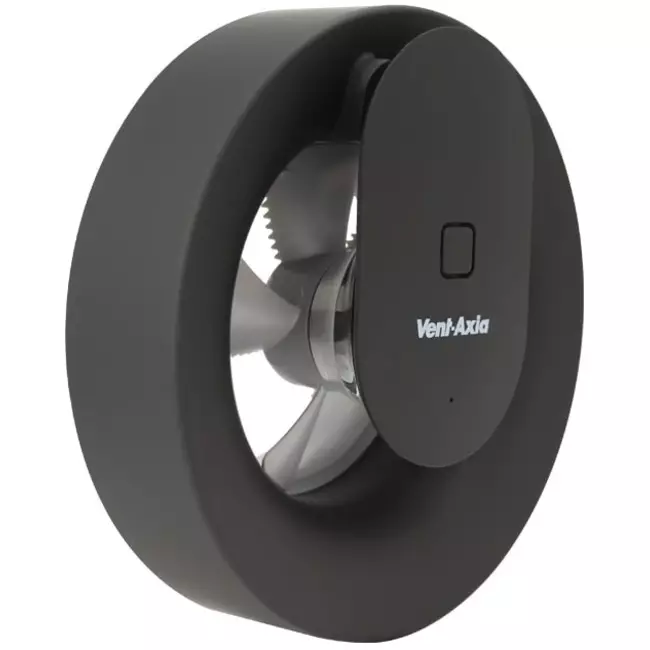 Badkamer ventilator Svara met timer, vocht- en lichtsensor 100-125mm (app-gestuurd) ZWART