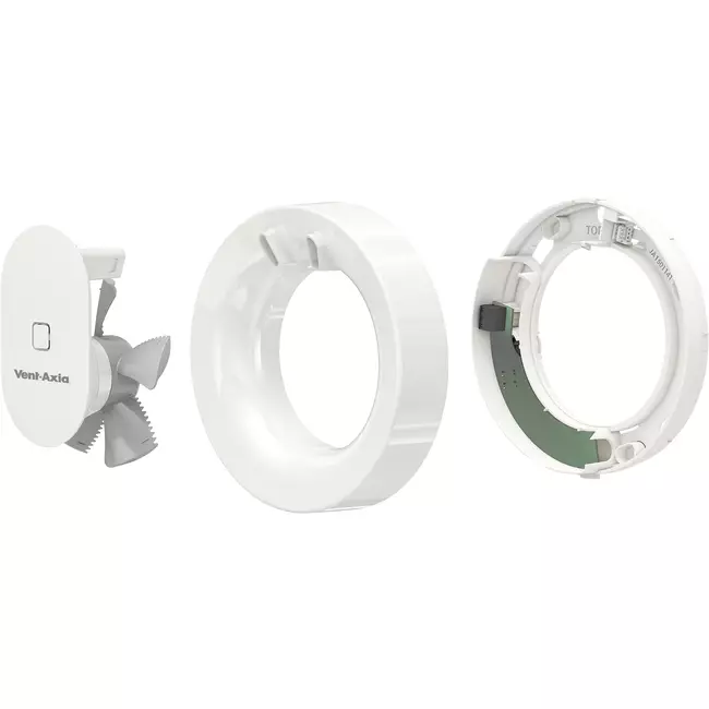 Badkamerventilator Vent-Axia Lo-Carbon Svara met vocht- en lichtsensor 100 mm (app-gestuurd) wit