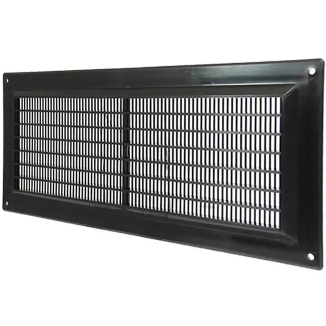 Ventilatierooster rechthoekig met grill 130x300 zwart - VR1330M