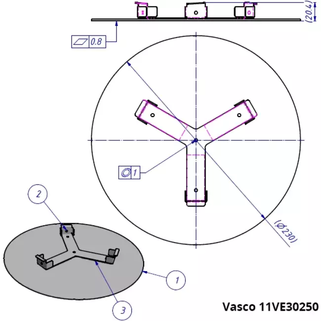 Vasco design plafond- of wandventiel luxe rond (incl. smiley)