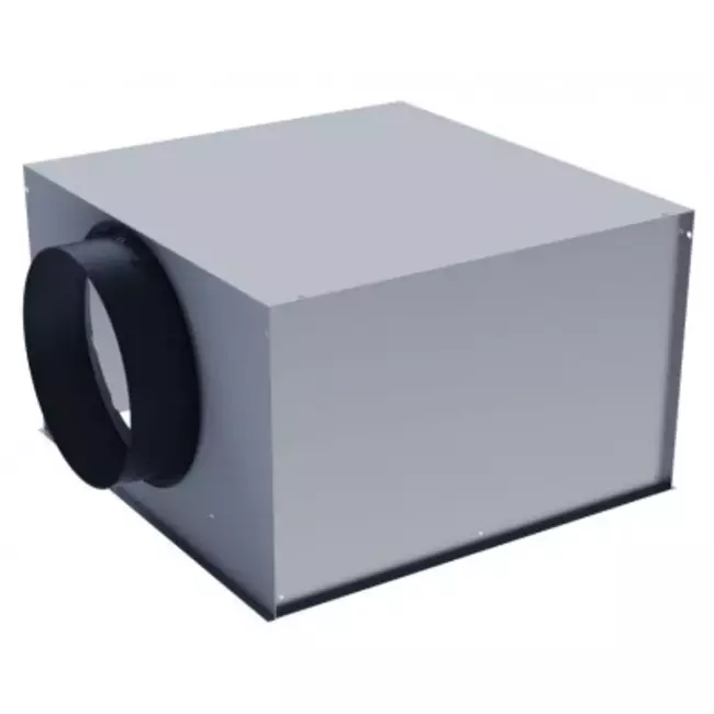 Geperforeerd instelbaar plafondrooster voor toevoer 594x594 - ongeïsoleerd plenum zijaansluiting Ø 125 mm