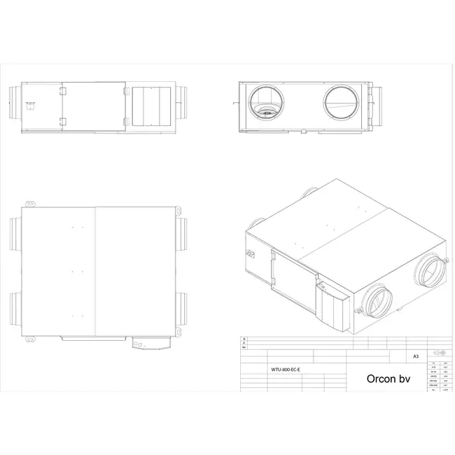 Orcon WTU 800 EC-E  - 800 m³/h