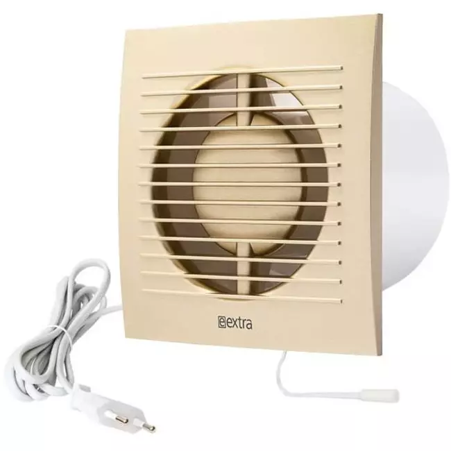 Badkamer ventilator Ø 125 mm Goud met trekkoord en stekker - EE125WPG