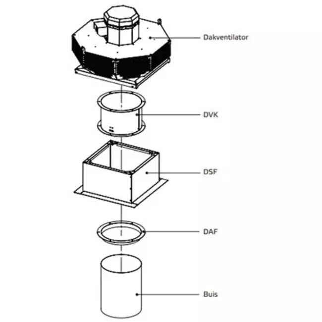 Dakventilator verticaal metaal - DVL 560 D4 RK 01