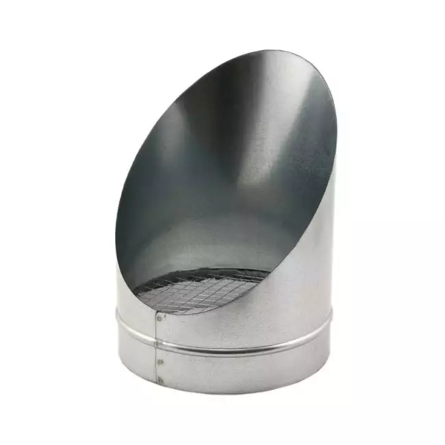 Buisrooster 45 graden met gaas diameter: 160 mm