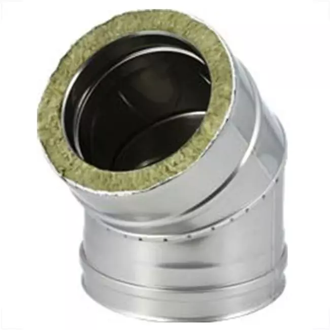 DW diameter 80 mm (80/130) bocht 45 gr I316L/I304 (D0,5/0,6)