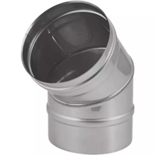 Kachelpijp Ø 80 mm RVS enkelwandige bocht 45°