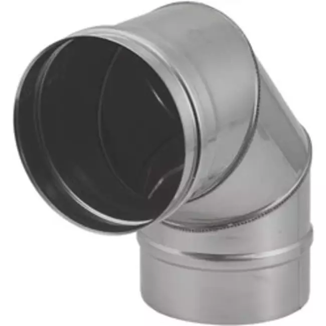 Kachelpijp Ø 450 mm RVS enkelwandige bocht 87°