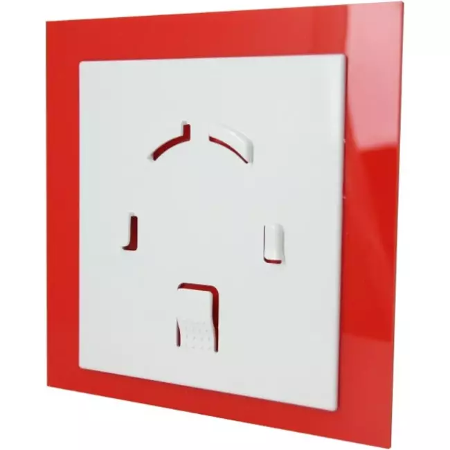 Air Roxy badkamerventilator met aansluitdiameter 100 mm met trekkoord en stekker - kunststof front rood