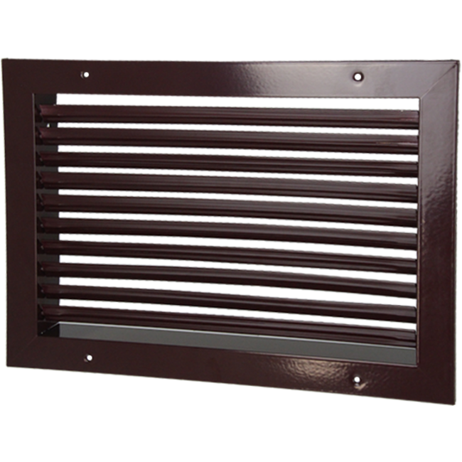 Wandrooster aluminium enkelvoudig instelbaar - met schroefgaten - 300x200 RAL 3007