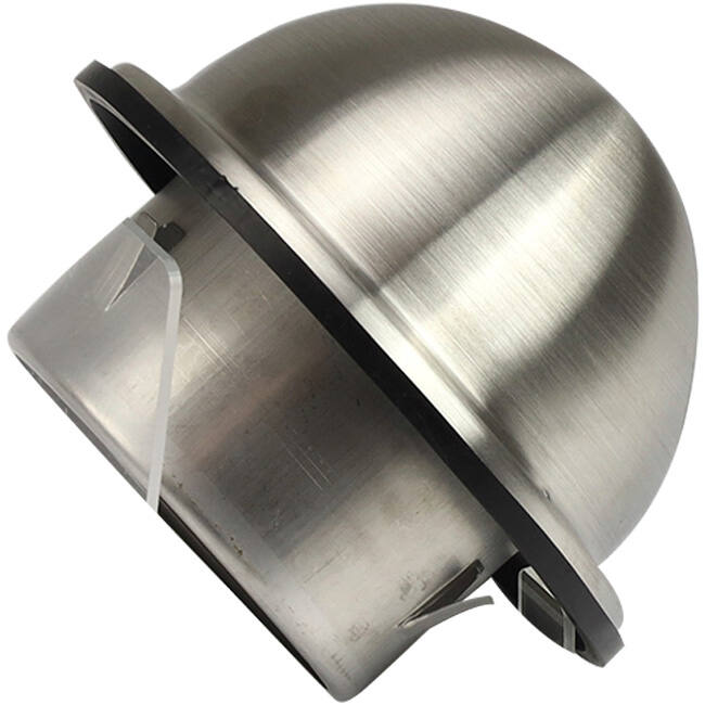 RVS bolrooster 100mm geveldoorvoer - EL-SS-B100 SS