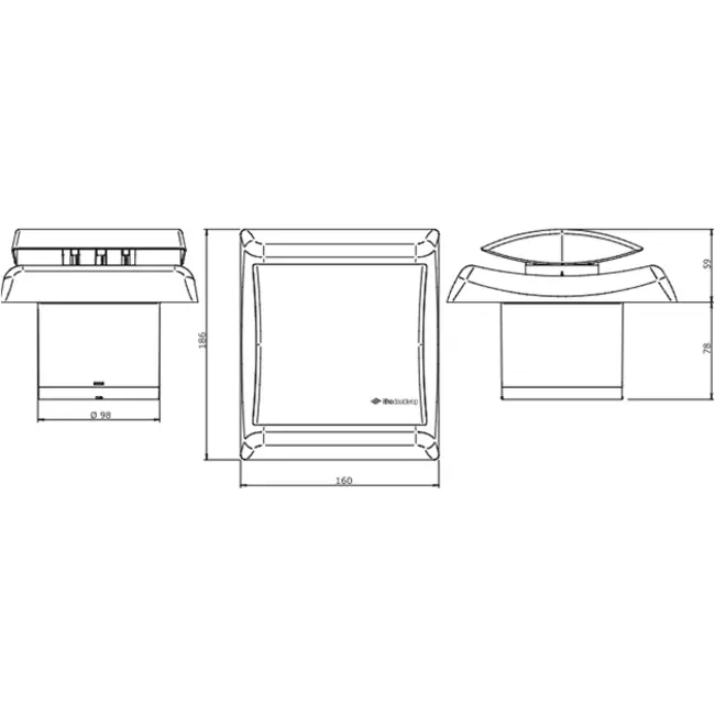 Itho Daalderop badkamerventilator Ø 100 mm- wit met vochtsensor BTV-N202 H