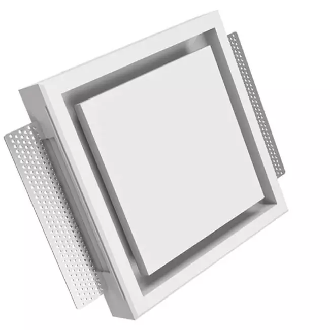 Ergovent instucbaar frameloos ventilatieventiel vierkant 100 mm