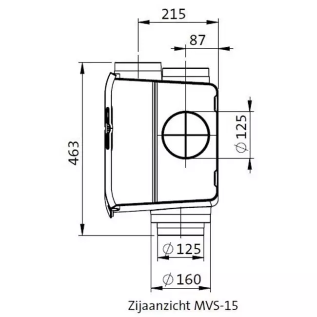 Orcon MVS-15RHBP Pakket 550 m³/h + vochtsensor + RFT bediening + 4 ventielen - perilex stekker