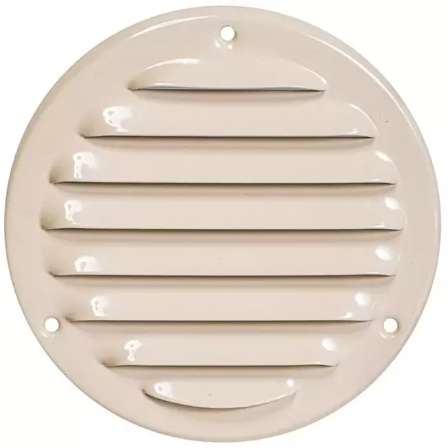 Metalen ventilatierooster rond 100 mm beige - MR100Y - RAL1015