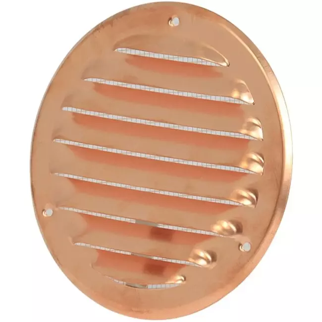 Metalen ventilatierooster rond 100 mm koper - MR100Cu