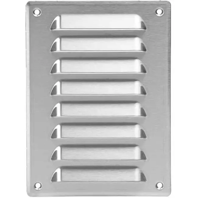 Metalen ventilatierooster vierkant 140x190 mm rvs - MR1419i