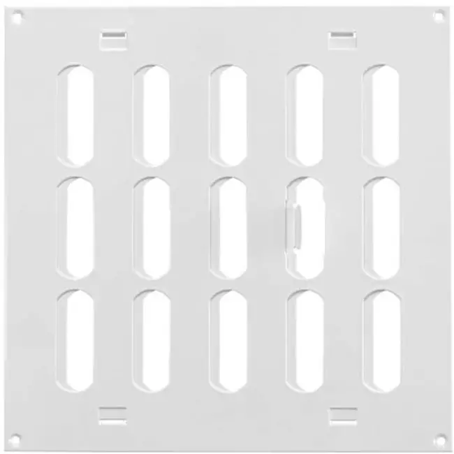 Metalen rooster verstelbaar 200x200 wit - MR2020R - RAL9016