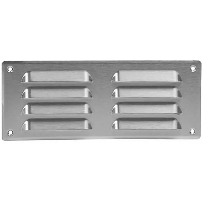 Metalen ventilatierooster vierkant 260x105 mm rvs - MR26105i