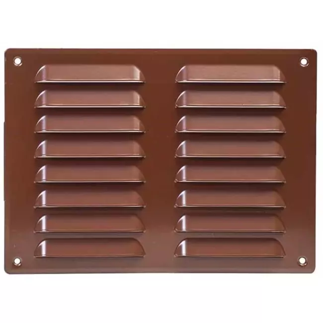Metalen ventilatierooster vierkant 260x190 mm bruin - MR2619B