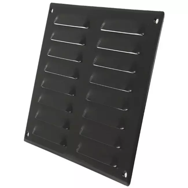 Metalen ventilatierooster vierkant 260x190 mm zwart - MR2619M - RAL9005