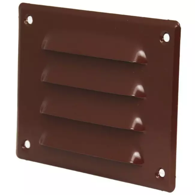 Metalen ventilatierooster vierkant 140x105 mm bruin - MR14105B
