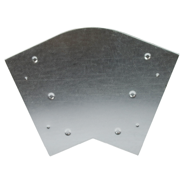 Gegalvaniseerde bocht 45 graden afmetingen 220x80 mm