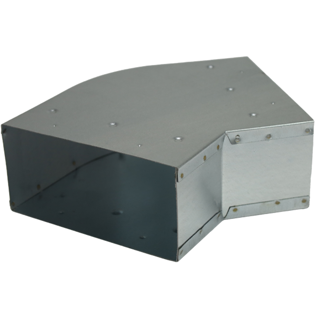 Instort ventilatiekanaal bocht 45 graden 300x80 horizontaal
