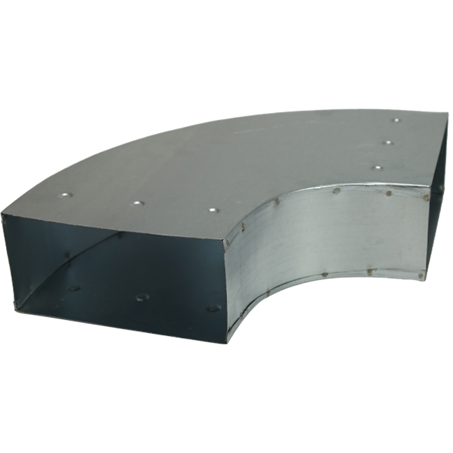 Instort ventilatiekanaal bocht 90 graden 300x80 horizontaal