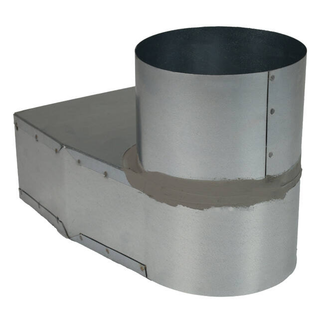 Lepe hoekstuk 220x80 mm naar diameter 150 mm