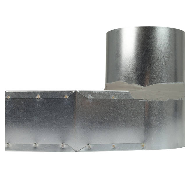 Lepe hoekstuk 220x80 mm naar diameter 150 mm