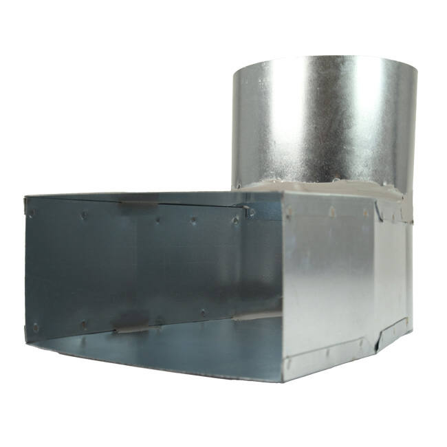 Lepe hoekstuk 220x80 mm naar diameter 150 mm