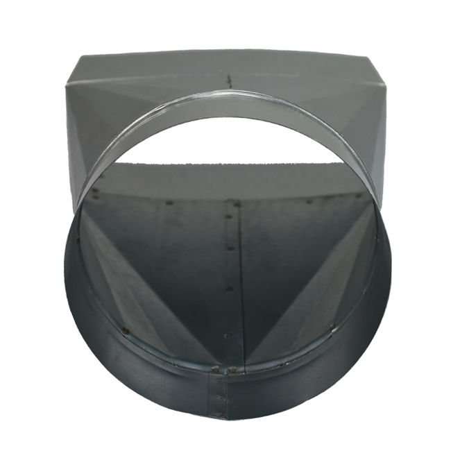 Verloopstuk 220x80 mm naar diameter 150 mm tbv instortkanaal